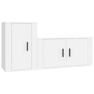 VidaXL 2-delige Tv-meubelset bewerkt hout wit