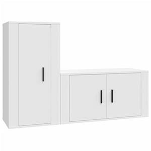 VidaXL 2-delige Tv-meubelset bewerkt hout wit