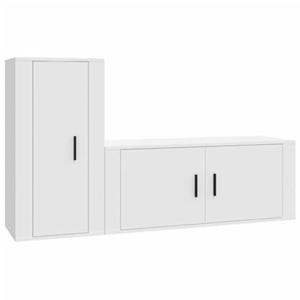 vidaXL TV-Schrank 2-tlg. TV-Schrank-Set Weiß Holzwerkstoff (2-St)