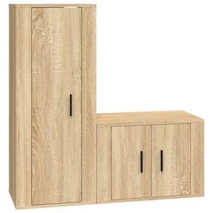 VidaXL 2-delige Tv-meubelset bewerkt hout sonoma eikenkleurig