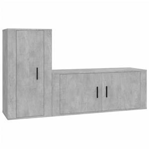 Vidaxl 2-tlg. Tv-schrank-set Betongrau Holzwerkstoff