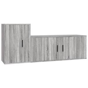 vidaXL TV-Schrank 2-tlg. TV-Schrank-Set Grau Sonoma Holzwerkstoff (2-St)