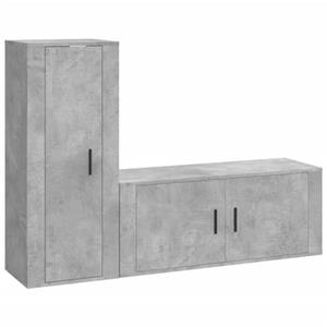 Vidaxl 2-tlg. Tv-schrank-set Betongrau Holzwerkstoff