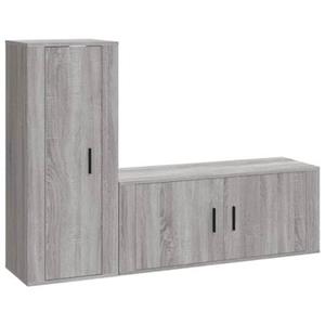 Vidaxl 2-tlg. Tv-schrank-set Grau Sonoma Holzwerkstoff