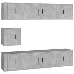 Vidaxl 7-tlg. Tv-schrank-set Betongrau Holzwerkstoff