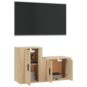 Vidaxl 2-tlg. Tv-schrank-set Sonoma-eiche Holzwerkstoff