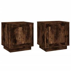 VidaXL Nachtkastjes 2 st 44x35x45 cm bewerkt hout gerookt eikenkleurig