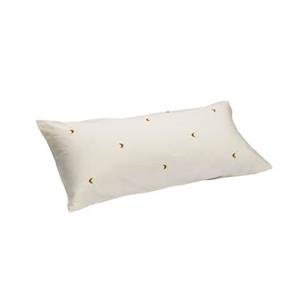 Yumeko kussensloop katoen satijn warm white|ochre moon 40x80