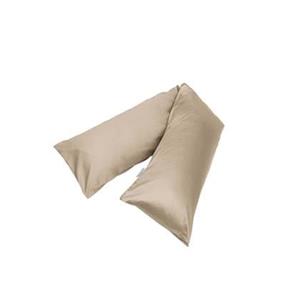 Yumeko kussensloop zijslaper katoen satijn warm taupe 37x160