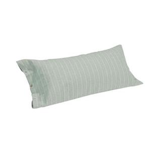 Yumeko kussensloop velvet flanel green|white stripe 40x80