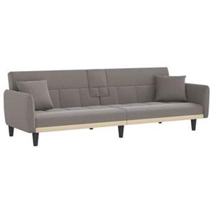 vidaXL Sofa Schlafsofa mit Getränkehaltern Taupe Stoff