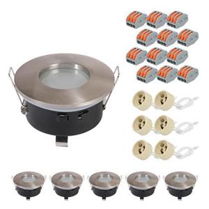 HOFTRONIC Set van 6 Vista LED inbouwspots - Spot armatuur - GU10 fitting - IP44