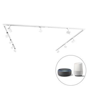 QAZQA Smart Rail System 10 Spots 1-phasig weiß inkl. Wifi GU10 - Jeana