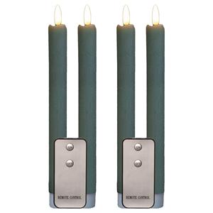 Anna's Collection LED dinerkaarsen - 4x - jade groen - 23 cm et afstandsbediening ED kaarsen