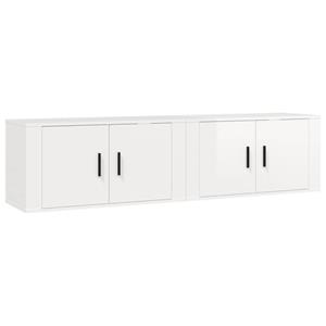 Vidaxl Tv-wandschränke 2 Stk. Hochglanz-weiß 80x34,5x40 Cm