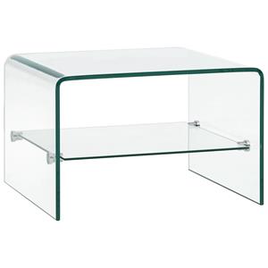 vidaXL Salontafel 50x45x33 cm gehard glas transparant