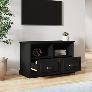 vidaXL Tv-meubel 80x35x50 cm bewerkt hout zwart