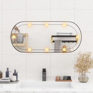 Vidaxl Wandspiegel Mit Led-leuchten 35x80 Cm Glas Oval