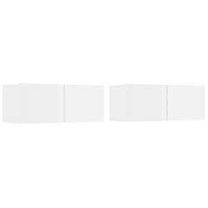 vidaXL TV-Schrank TV-Schränke 2 Stk. Hochglanz-Weiß 80x30x30 cm Holzwerkstoff (2-St)