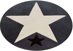 Rock Star Baby Kinderteppich 707, rund, 10 mm Höhe, handgearbeiteter Konturenschnitt, Kinder- und Jugendzimmer