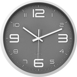 LW Collection Keukenklok Xenn6 grijs wit 30cm - wandklok stil uurwerk