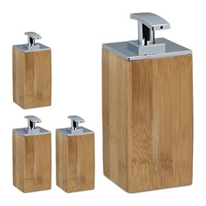 RELAXDAYS Seifenspender 4 x Seifenspender Bambus