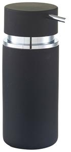 Zeller Zeeppompje/dispenser keramiek zwart - rubber coating - 6 x 16 cm - Zeeppompjes