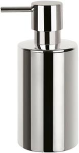 Spirella zeeppompje/dispenser Sienna - glans zilver - porselein - 16 x 7 cm - 300 ml -