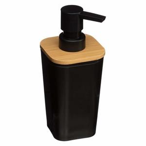 5Five Zeeppompje/zeepdispenser van kunststeen - zwart - 300 ml - Zeeppompjes