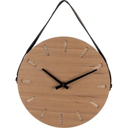 Clayre & Eef Wandklok Ø 30 cm Bruin MDF Muurklok Hangklok Keukenklok