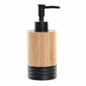 Items Zeeppompje/dispenser bruin/zwart bamboe hout 7 x 17 cm - Zeeppompjes
