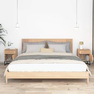 vidaXL Nachtkastjes 2 st 40x30x55,5 cm bewerkt hout en ijzer