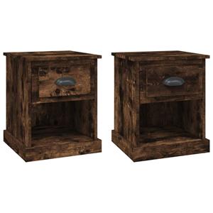 VidaXL Nachtkastjes 2 st 39x39x47,5 cm bewerkt hout gerookt eikenkleur
