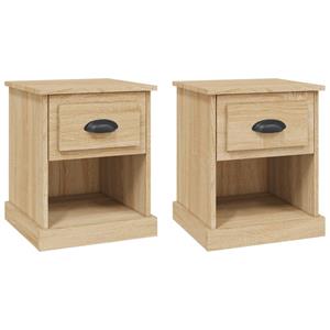 VidaXL Nachtkastjes 2 st 39x39x47,5 cm bewerkt hout sonoma eikenkleur