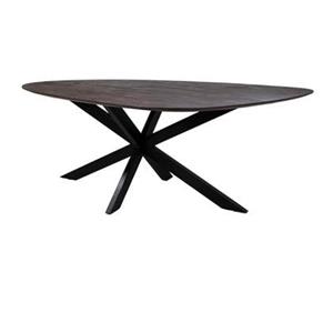 Giga Meubel Eettafel Kiezel - Bruin 200cm - Matrix-Poot - Tafel Owen