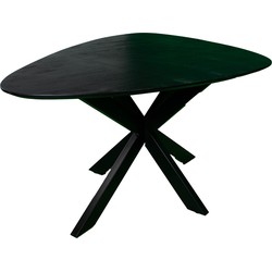 Giga Meubel Eettafel Kiezel - Zwart 160cm - Matrix-Poot - Tafel Owen