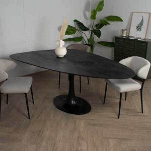 Giga Meubel Eettafel Owen Kiezel Zwart O-poot 200cm - 