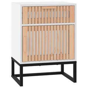 vidaxl Nachtkastje 40x30x55,5 cm bewerkt hout en ijzer wit
