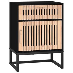vidaxl Nachtkastje 40x30x55,5 cm bewerkt hout en ijzer zwart