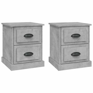 VidaXL Nachtkastjes 2 st 39x39x47,5 cm bewerkt hout betongrijs