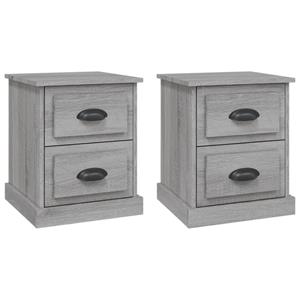 VidaXL Nachtkastjes 2 st 39x39x47,5 cm bewerkt hout grijs sonoma eiken