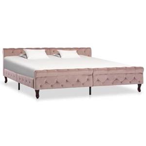 VidaXL Bedframe fluweel roze 200x200 cm