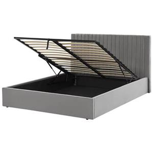 Beliani VION Bed met opberger Grijs 160x200