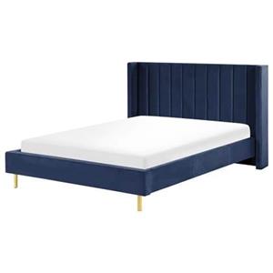 Beliani VILLETTE Bed Blauw 160x200
