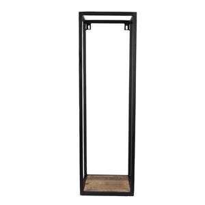 Wandrek 20x20x65 cm Zwart Bruin Ijzer Hout Muurrek Opbergrek Zwart Muurrek Opbergrek