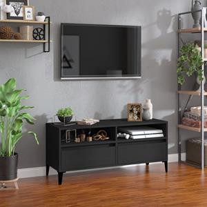 Vidaxl Tv-schrank Schwarz 100x34,5x44,5 Cm Holzwerkstoff