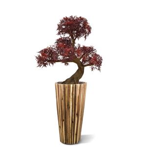 Ming Aralia Bonsai UV Burgundy kunstboom op voet 90cm