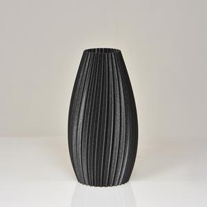 Jasmin 3D vaas 19x10cm Zwart Metallic