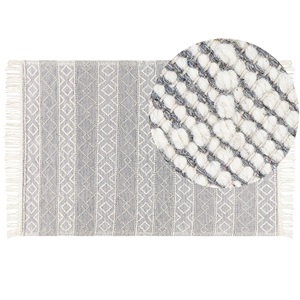 BELIANI Vloerkleed wol grijs/wit 160 x 230 cm TONYA
