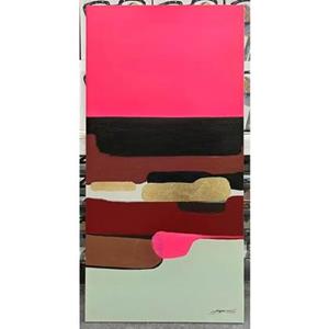Kare Design Schilderij Abstract Shapes Pink 73x143cm